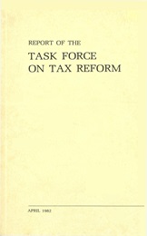 Publication cover page, Title = Report of the Task Force on Tax Reform (McCaw report) (April 1982)