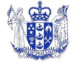 New Zealand Government coat of arms in blue