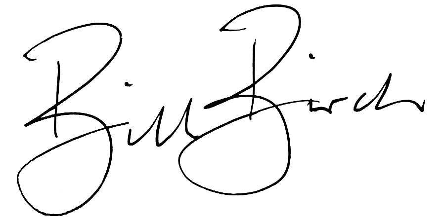 Signature of Rt Hon Bill Birch, Minister of Finance